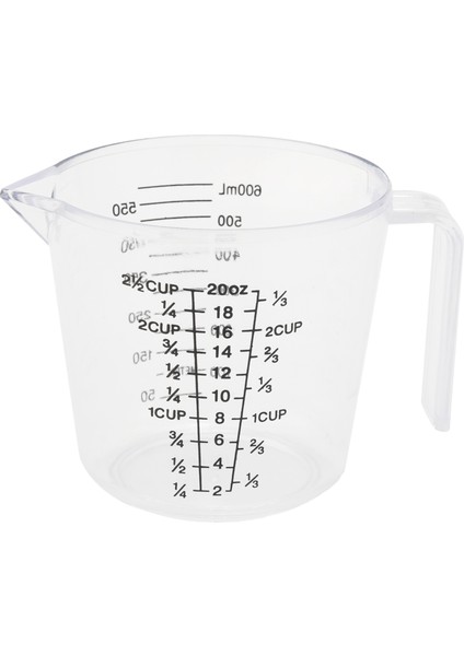 Pişirme Araçları Çift Taraflı Dereceli Plastik Ölçü Kabı Dereceli Ölçü Kabı Ölçü Silindiri 600 ml (Yurt Dışından)