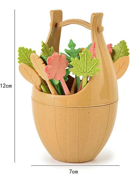 Çocuklar Için Buğday Samanı Meyve Çatalı Saklama Kovası Bento Kutusu Süslemeli Meyve Kokteyli Tatlısı, Mini Kürdan, Mavi (Yurt Dışından) indirimleri