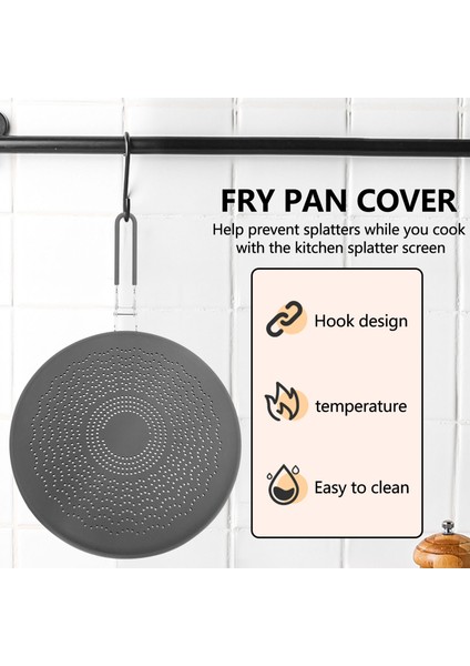 Silikon Sıçrama Önleyici, Katlanır Saplı Yağ Sıçrama Önleyici, Pişirme Sıçrama Önleyiciler ve Kızartma Tavası Için, 13 Inç, Gri (Yurt Dışından) modelleri