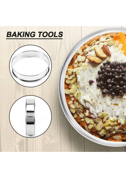 Parça Yuvarlak Kek Kalıbı, Paslanmaz Çelik Muffin Tart Kalıpları, Metal Çift Rulo Crumpet Yuvarlak Hamur Kalıpları (Yurt Dışından) fiyatları