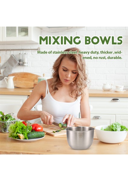 Mutfak Paslanmaz Çelik 304 Karıştırma Kabı Derin Tasarım Pişirme Pişirme Kek Ekmek Salata Mutfak Mikser Kabı, 3600ML (Yurt Dışından) indirimleri