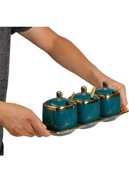 Adet Seramik Sosluk, Porselen Şekerlik, Dekoratif Altın Tuzluk, Biberlik, Mutfak Baharat Kavanozları (Yurt Dışından) fırsatları