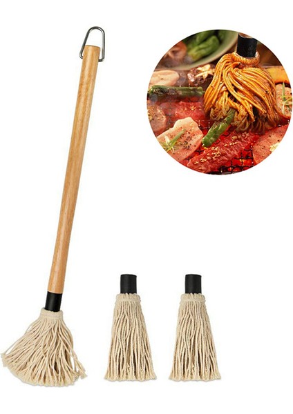18 Inçlik Basting Fırçası Barbekü Paspası Barbekü Fırçaları Soslar Için Dayanıklı Doğal Sert Ahşap Saplı Barbekü Izgara Fırçası ve Sos Fırçası (Yurt Dışından) modelleri