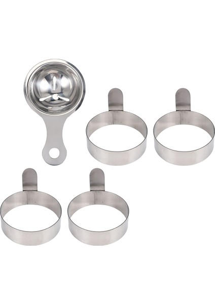 Adet Paslanmaz Çelik Yumurta Halkası, Yumurta Şekillendirici, Yapışmaz Pişirme Halkaları, Omlet Kalıbı, 1 Yumurta Ayırıcı, Mutfak Pişirme Aletleri (Yurt Dışından) fırsatları