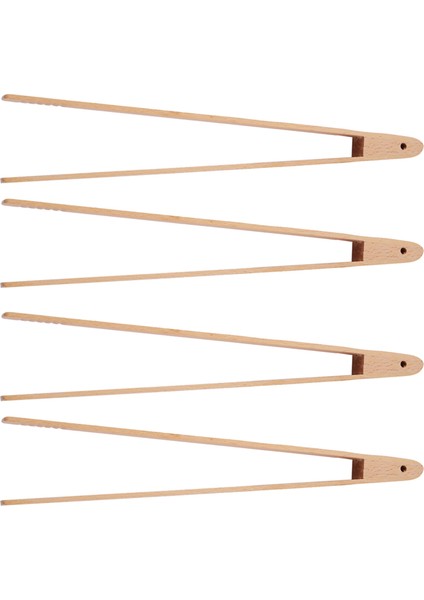 4 Paket 12 Inç Ahşap Tost Maşası ve Mutfak Maşası Yemek Servis Etmek, Et Çevirmek, Tost Tutmak ve Daha Fazlası Için (Yurt Dışından)