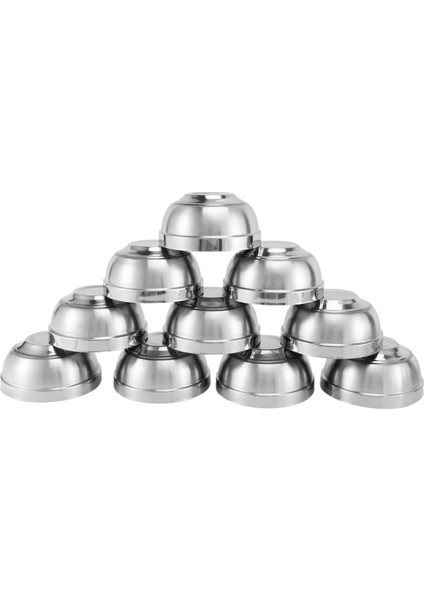 Paslanmaz Çelik Kase, Paslanmaz Çelik Karıştırma Kapları 10'lu Paket Çift Duvarlı Yalıtımlı Metal Atıştırmalık Yuvalama Kabı Seti, 4,7 Inç (Yurt Dışından)