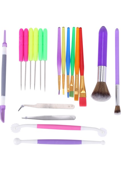 11 Parça Pasta Süsleme Fırçaları ve Araç Seti Kurabiye Süsleme Fırçaları ve Fondant Süsleme Araçları ve Fondant Süsleme Malzemeleri (Yurt Dışından)
