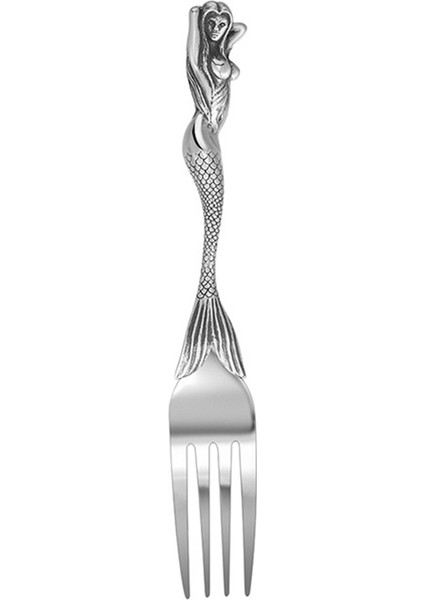 Cadılar Bayramı Çatal Deniz Kızı Saplı Sofra Takımı Vintage Yemek Masası Çatal Bıçak Takımı Noel Hediyeleri C (Yurt Dışından)