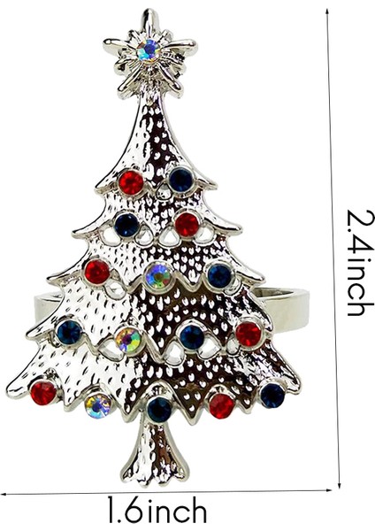 Düğün, Şükran Günü, Aile Toplantıları, Doğum Günü Partisi Için 8'li Noel Ağacı Peçete Halkası Seti (Gümüş) (Yurt Dışından) fiyatları