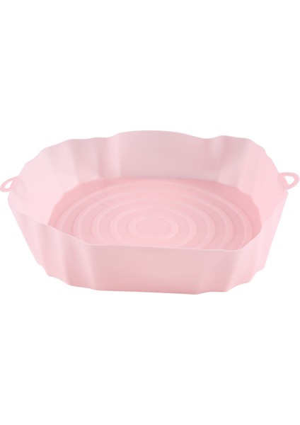 20 cm Hava Fritözü Fırın Tepsisi Kızarmış Tavuk Sepet Matı Hava Fritözü Silikon Tencere Yuvarlak Yedek Izgara Tavası Pembe (Yurt Dışından) fiyatları