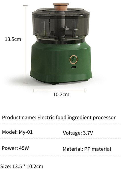 Elektrikli Sarımsak Püresi Öğütücü, Gıda Doğrayıcı, Kıyma Makinesi, Mini Pres, Sebze Doğrama Aleti Koyu Yeşil (Yurt Dışından) fırsatları