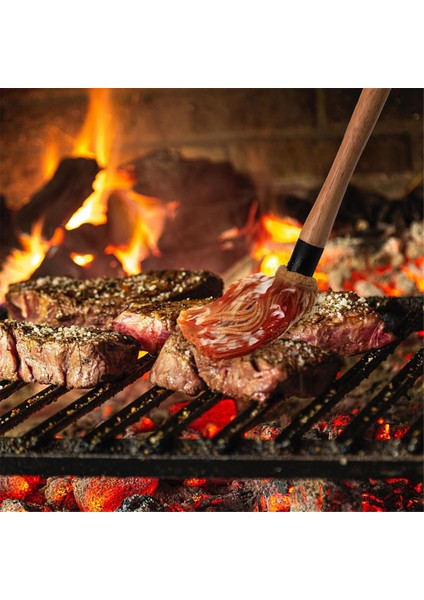 Adet 18 Inç Izgara Paspası, 6 Ekstra Yedek Başlık, Uzun Ahşap Saplı Barbekü Sosu Paspas Fırçası (Yurt Dışından) indirimleri