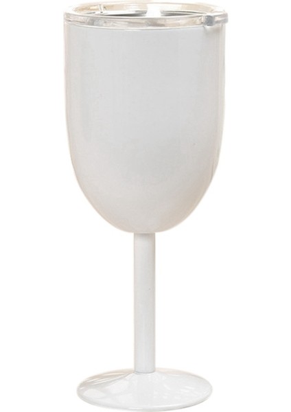 Şarap Kadehi Paslanmaz Çelik Çift Katmanlı Kadeh Renkli Büyük Kapasiteli Bardak Dayanıklı Şarap Bardağı Beyaz (Yurt Dışından)