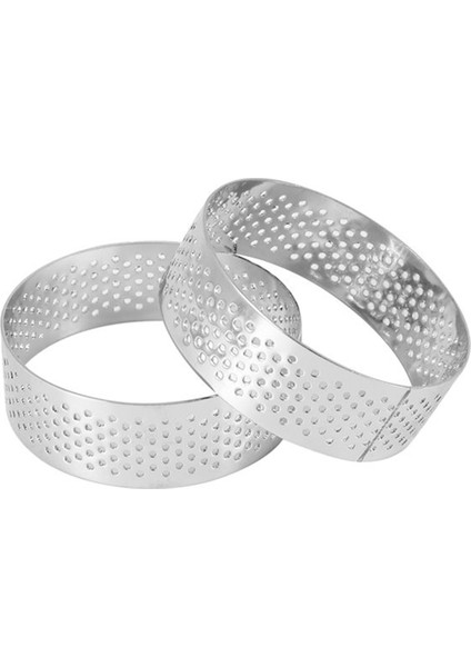 10 Adet 6 cm Dairesel Tart Halkası Pizza Tatlı Dıy Paslanmaz Çelik Delikli Meyveli Turta Kek Mus Kalıpları Pişirme Kalıbı Aracı (Yurt Dışından)