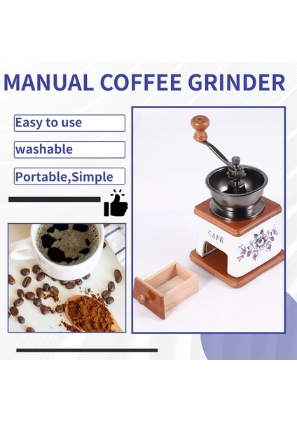 Manuel Kahve Öğütücü Yeni Seramik El Öğütücü Küçük Kahve Tozu Öğütücü Ev Öğütücü Seramik Öğütme Çekirdeği (Yurt Dışından) fırsatları