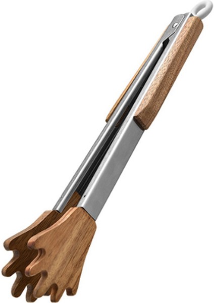 Ahşap Mutfak Maşası, Avuç Içi Kelepçeli Pişirme Maşası, Yapışmaz, Yüksek Sıcaklığa Dayanıklı, Paslanmaz Çelik Biftek Kelepçesi (Yurt Dışından)