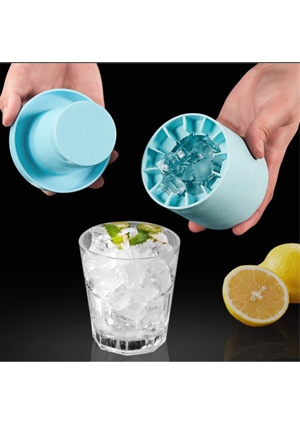 Küçük Buz Makinesi Bardak Mini Buz Kare Makinesi Kalıp Silindiri Dondurucu Için Silikon Buz Tepsisi Kolay Çıkarma Sıkma Buz Kafesi B (Yurt Dışından) modelleri