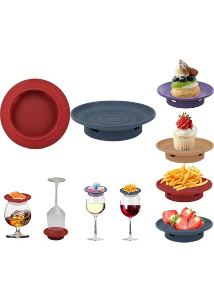 Şarap Kadehleri, Kahve ve Çay Kupaları Için Parçacıkları Dışarıda Tutan ve Sıçramayı Azaltan 4 Parça Silikon Şarap Kadehi Kapağı (Yurt Dışından) fiyatları