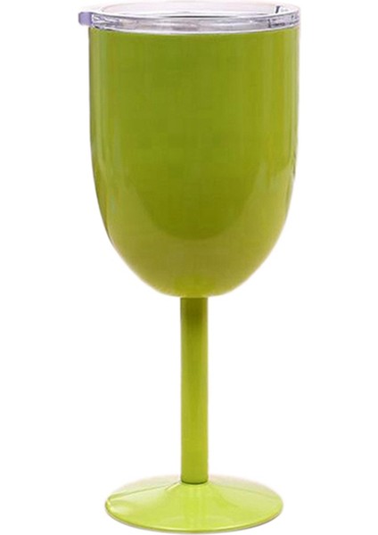 Şarap Kadehi Paslanmaz Çelik Çift Katmanlı Kadeh Renkli Büyük Kapasiteli Bardak Dayanıklı Şarap Bardağı Elma Yeşili (Yurt Dışından)