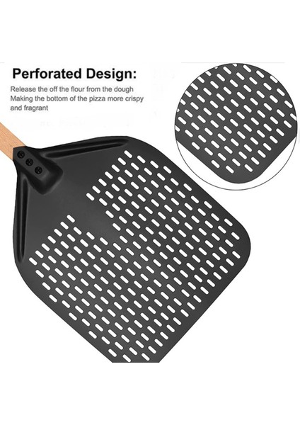 Pizza Küreği, Delikli Pizza Küreği, Çıkarılabilir Dikdörtgen Pizza Çevirme Spatulası, 12 Inç Pizza ve Ekmek Severler Için (Yurt Dışından) fırsatları