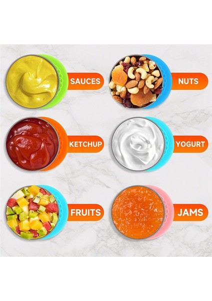 10 Adet Salata Sosu Kapları, Kapaklı Yeniden Kullanılabilir Küçük Sos Kapları, Paslanmaz Çelik Sos Kapları (Yurt Dışından) modelleri