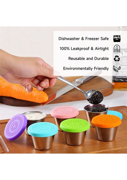 10 Adet Salata Sosu Kapları, Kapaklı Yeniden Kullanılabilir Küçük Sos Kapları, Paslanmaz Çelik Sos Kapları (Yurt Dışından) fırsatları