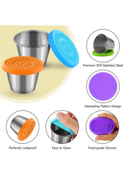 10 Adet Salata Sosu Kapları, Kapaklı Yeniden Kullanılabilir Küçük Sos Kapları, Paslanmaz Çelik Sos Kapları (Yurt Dışından) indirimleri