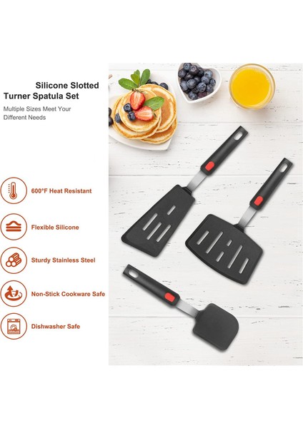 Silikon Spatula, Çevirici, 600F Isıya Dayanıklı, Yumurta, Burger, Krep, Krep ve Daha Fazlasını Çevirmek Için Mükemmel (3'lü Paket) (Yurt Dışından) fırsatları