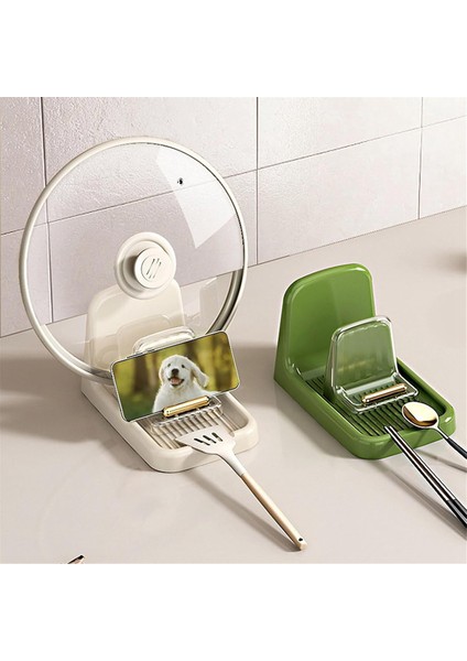 Tezgah Üstü Tencere Kapağı Tutucu Ağır Hizmet Tipi Düzenleyici Raf Plastik Kaşık Standı Mutfak Çatalı Spatula Tava Kapağı Raf Beyaz (Yurt Dışından) modelleri