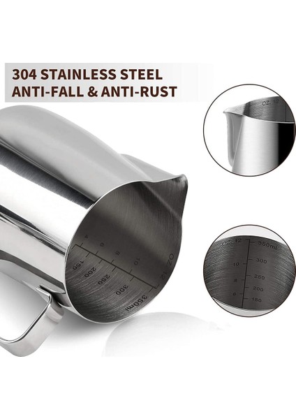 Süt Köpürtme Sürahisi 350 ml Süt Sürahisi Paslanmaz Çelik Süt Sürahisi Köpürtme Sürahisi Kahve Makinesi Için Süt Sürahisi (Yurt Dışından) fırsatları