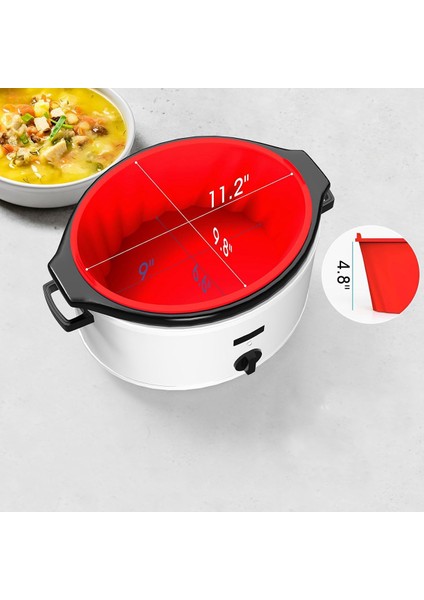 Yavaş Pişirici Kaplamaları, 6 Litre Yavaş Pişirici Kaplaması, Yeniden Kullanılabilir Silikon Yavaş Pişirici Kaplaması, Güveç Kaplamalarına Uygun Kaplamalar (Kırmızı) (Yurt Dışından) indirimleri