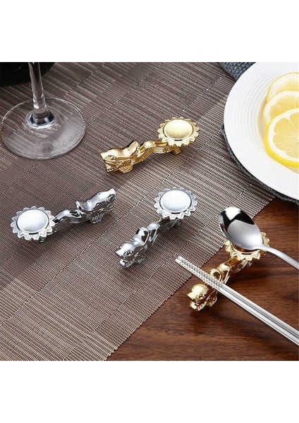 Çubuk Tutucu Alaşımlı Retro Ejderha Çubuk Rafı Bıçak Kaşık Çatal Standı Çubuk Desteği, Altın ve Gümüş 4 Adet (Yurt Dışından) fırsatları