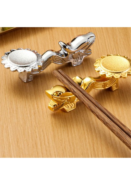 Çubuk Tutucu Alaşımlı Retro Ejderha Çubuk Rafı Bıçak Kaşık Çatal Standı Çubuk Desteği, Altın ve Gümüş 4 Adet (Yurt Dışından) indirimleri