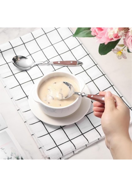 Parça Çorba Kaşığı Seti, Rahat Bakalit Saplı Paslanmaz Çelik Kaşıklar, Ağır Metal Yuvarlak Kaşıklar (Yurt Dışından) fiyatları