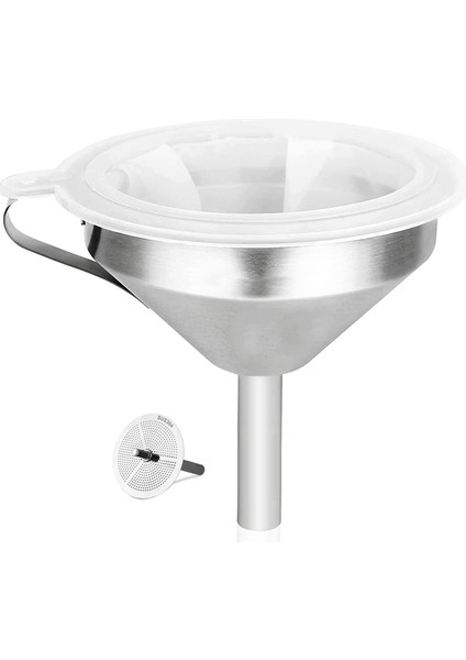 Sıvıları, Yağları Aktarmak ve Reçel Yapmak Için 200 Mesh Gıda Filtresi Süzgeciyle Birlikte 5,9 Inç 304 Paslanmaz Çelik Mutfak Hunisi (Yurt Dışından)