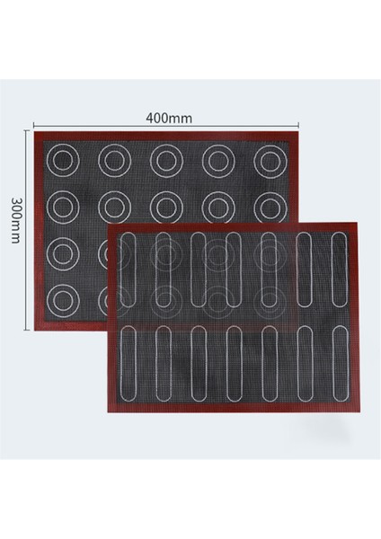 Silikon 30X40 cm Çift Taraflı Baskılı Makaron Puf Pişirme Matı Yapışmaz Pasta Fırını Kek Delikli Sac Astarı (Yurt Dışından) fiyatları