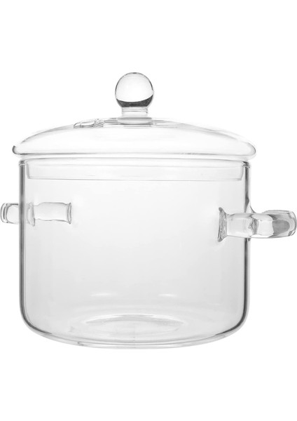Kapaklı Cam Tencere, Kapaklı ve Saplı Ocak Üstü Pişirme Tenceresi, Kısık Ateş Tencere, Şeffaf Çorba Tenceresi, Yüksek Borosilikat 1600ML (Yurt Dışından)