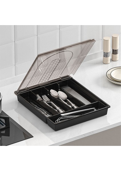 Taşınabilir Çatal Bıçak Saklama Kutusu, Kapaklı, Toz Geçirmez, Mutfak Kaşık Çatal Bıçak Saklama Kutusu (Yurt Dışından) indirimleri