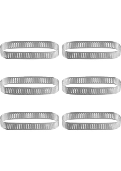 Adet Oval Tart Halkası Paslanmaz Çelik Delikli Kalıp Mus Halkası Fransız Tatlı Pasta Süsleme Mus Kalıbı Pişirme Gereçleri (Yurt Dışından)