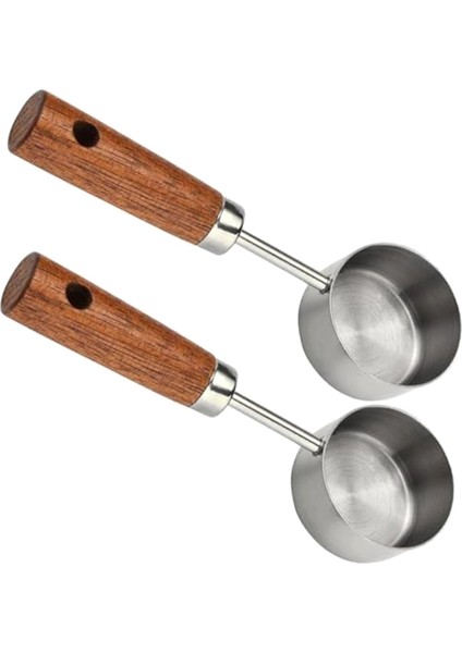 Öğütülmüş Kahve Için Paslanmaz Çelik Kahve Kepçesi, Ahşap Saplı 15 ml Kahve Ölçü Kepçesi, Kahve Kaşıkları-B (Yurt Dışından)