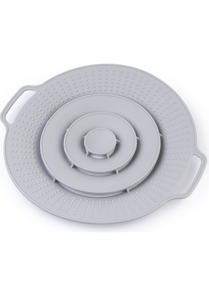 Mikrodalga Kapağı Silikon Kapak 33,5 cm Tencere, Tava, Kase, Bardak ve Tava Için Vantuzlu Kapak - Sıçramaya Dayanıklı, Gri (Yurt Dışından)