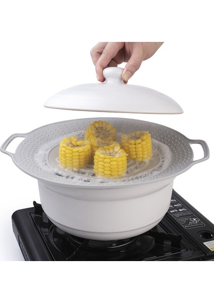 Mikrodalga Kapağı Silikon Kapak 33,5 cm Tencere, Tava, Kase, Bardak ve Tava Için Vantuzlu Kapak - Sıçramaya Dayanıklı, Gri (Yurt Dışından) modelleri