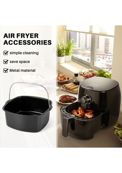 Philips HD9232 HD9233 HD9220 HD9627 HD9621 Için Air Fryer Elektrikli Fritöz Aksesuarı Yapışmaz Fırın Kabı Kızartma Tepsisi (Yurt Dışından) modelleri