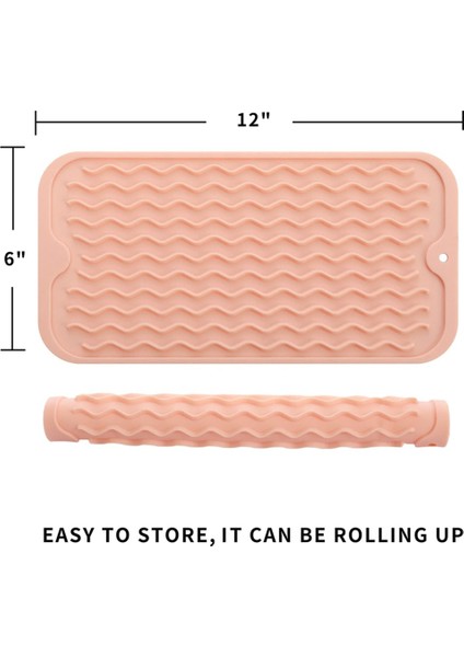 Çok Amaçlı Bulaşık Kurutma Matı, Kolay Temizlenebilir, Çevre Dostu, Isıya Dayanıklı Silikon Mutfak Tezgahı Matı Pembe-A (Yurt Dışından) modelleri