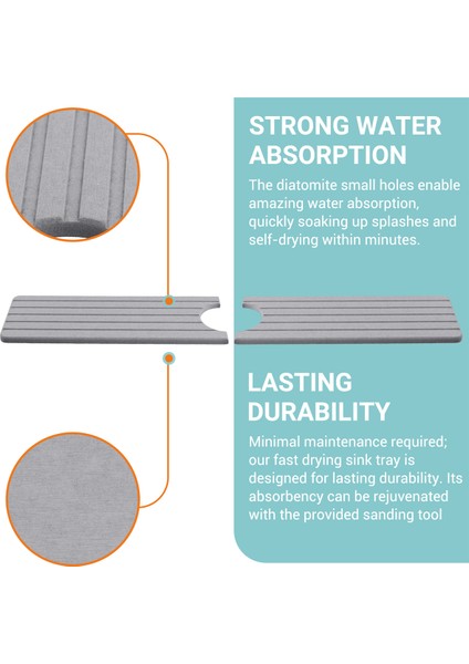 Mutfak Lavabosu Musluk Matı, Musluk Matı, Mutfak Tezgahı Kurutma Matı, Mutfak Lavabosu Sıçrama Koruyucusu, Kurutma Matı 60X10CM (Yurt Dışından) indirimleri