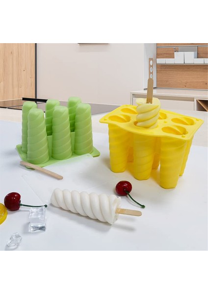 Adet Silikon Popsicle Kalıpları Ev Yapımı Dondurma Kalıpları Çocuklar Için Gıda Sınıfı Popsicle Yapıcı Temizlemesi Kolay, Sarı (Yurt Dışından) fiyatları