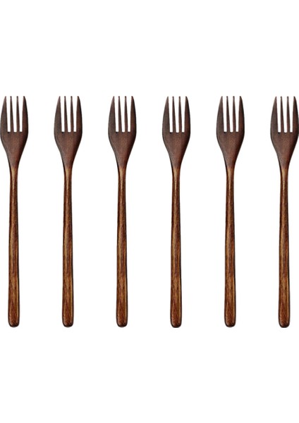 Ahşap Çatal, 6 Parça Çevre Dostu Japon Ahşap Salata Yemek Çatalı, Çocuklar ve Yetişkinler Için Yemek Takımı (Yurt Dışından)