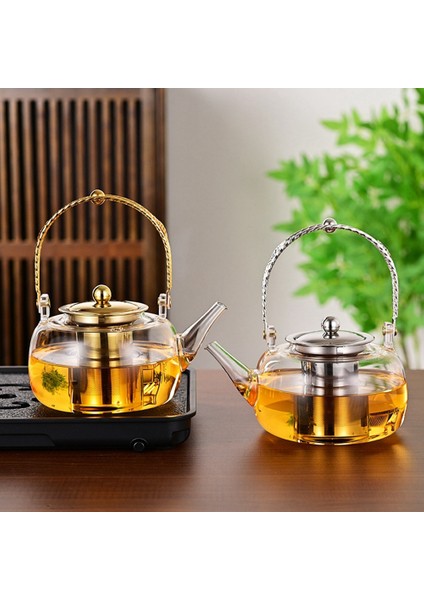 Kalınlaştırılmış Cam Çaydanlık Şeffaf Çaydanlık Filtreli Çaydanlık Ev Isıya Dayanıklı Çiçek Çaydanlığı Altın (Yurt Dışından) indirimleri