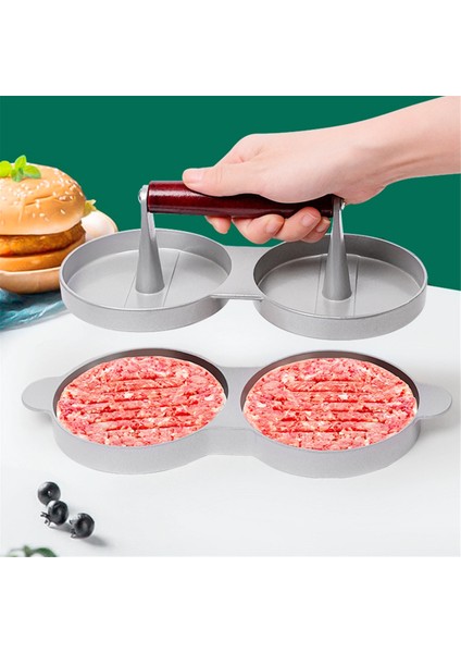 Çift Hamburger Presi, Ahşap Saplı Alüminyum Alaşımlı Burger Köftesi Makinesi, Et Presi, Yuvarlak Hamburger Köftesi Makinesi (Yurt Dışından) fiyatları