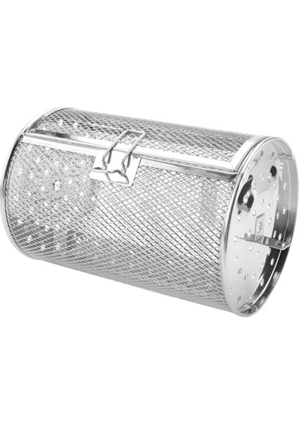 Paslanmaz Çelik Izgara Kızartma Tamburu Fırın Sepeti Pişirme Kapları Fırın Kızartma Pişirme Döner Kuruyemiş Sepeti Barbekü Izgara Pişirme Aleti A (Yurt Dışından)